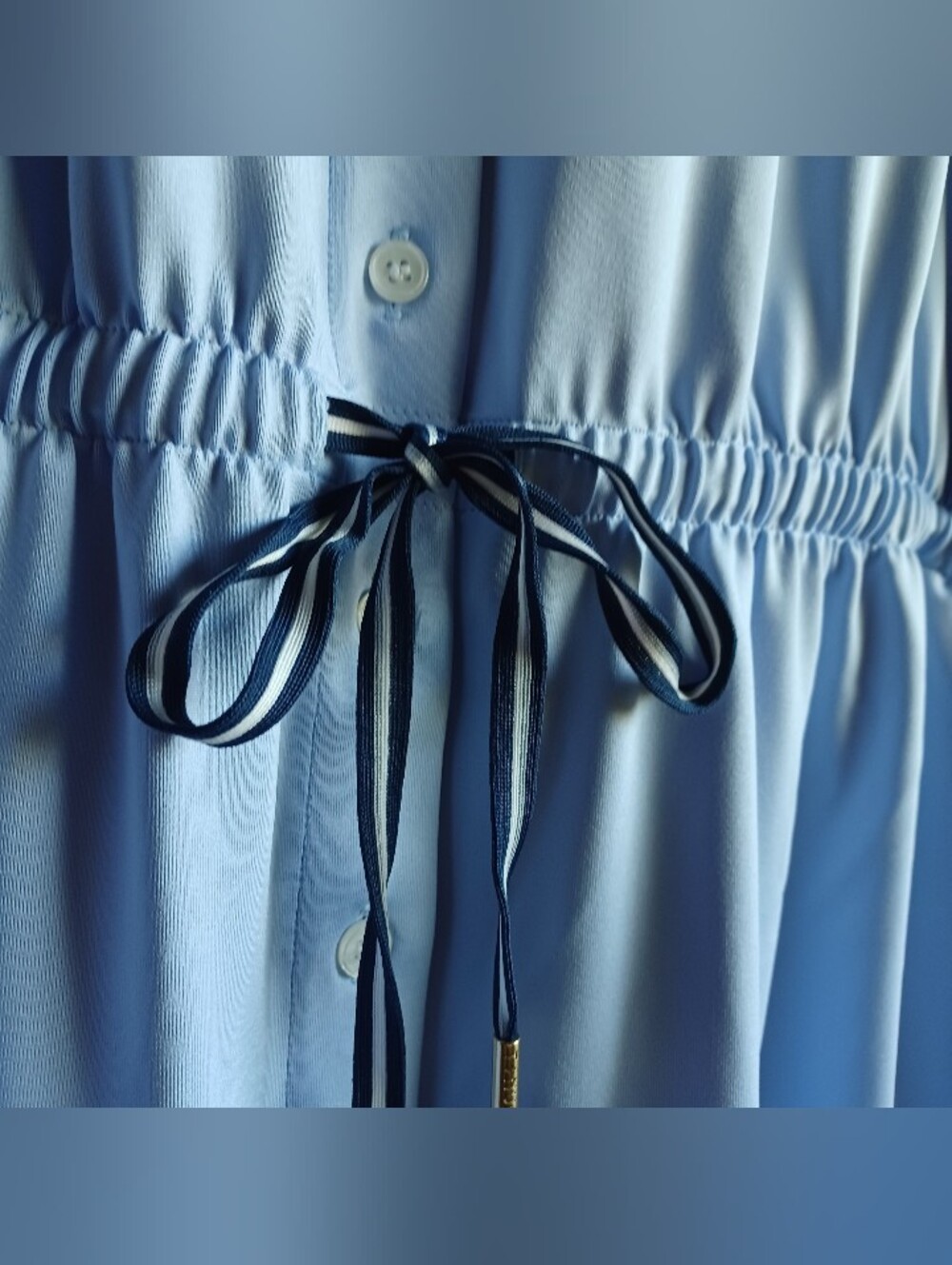 Tuckernuck Light Blue Polo Shirt Dress with Contrast Collar - Picture 5 of 7